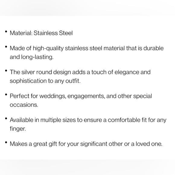 Men's Stunning Silver Stainless Steel Ring "Size 14" Perfect for Weddings - Picture 6 of 13